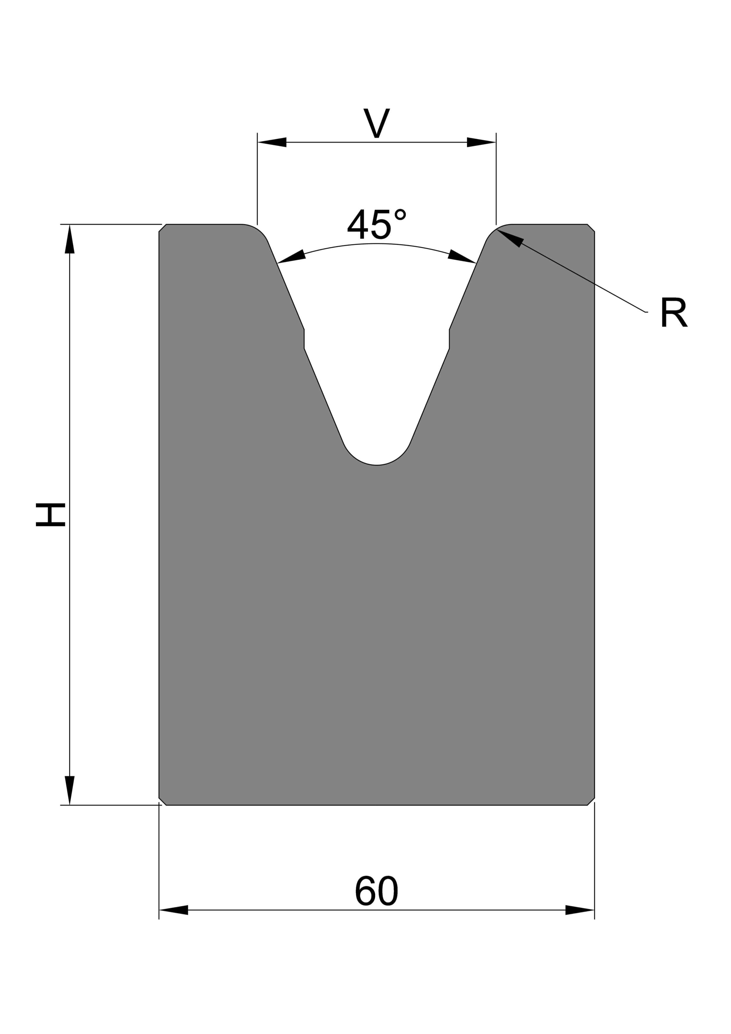 1 'V' Die - 45˚